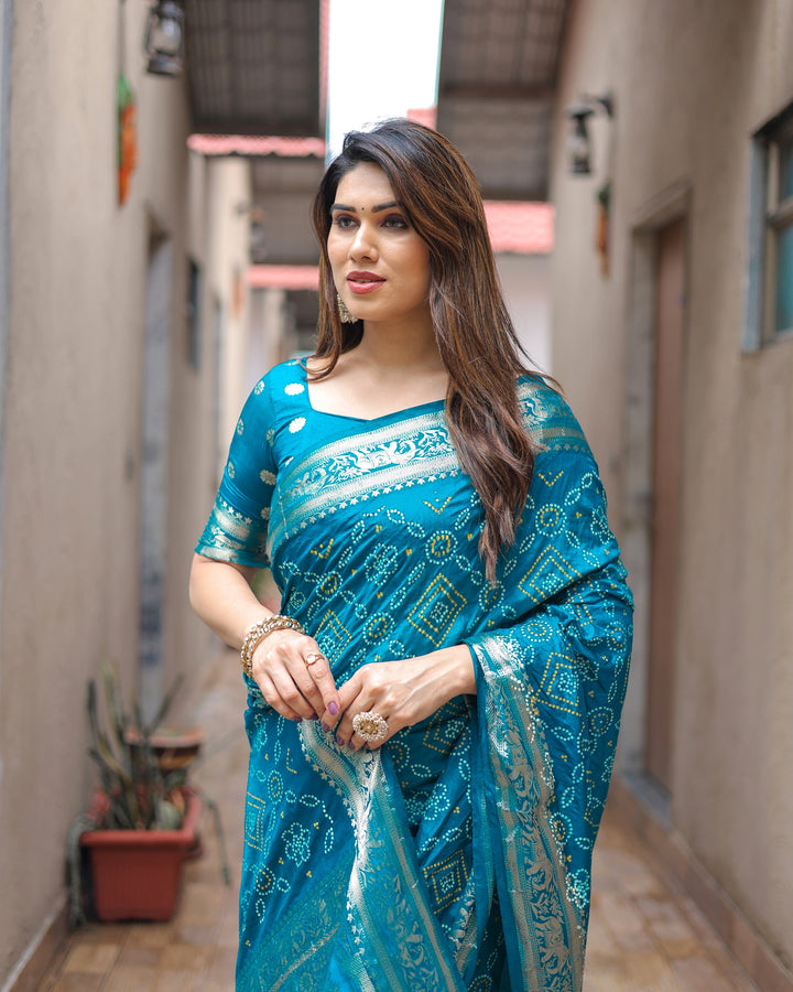 Ruhani Resham Teal Blue