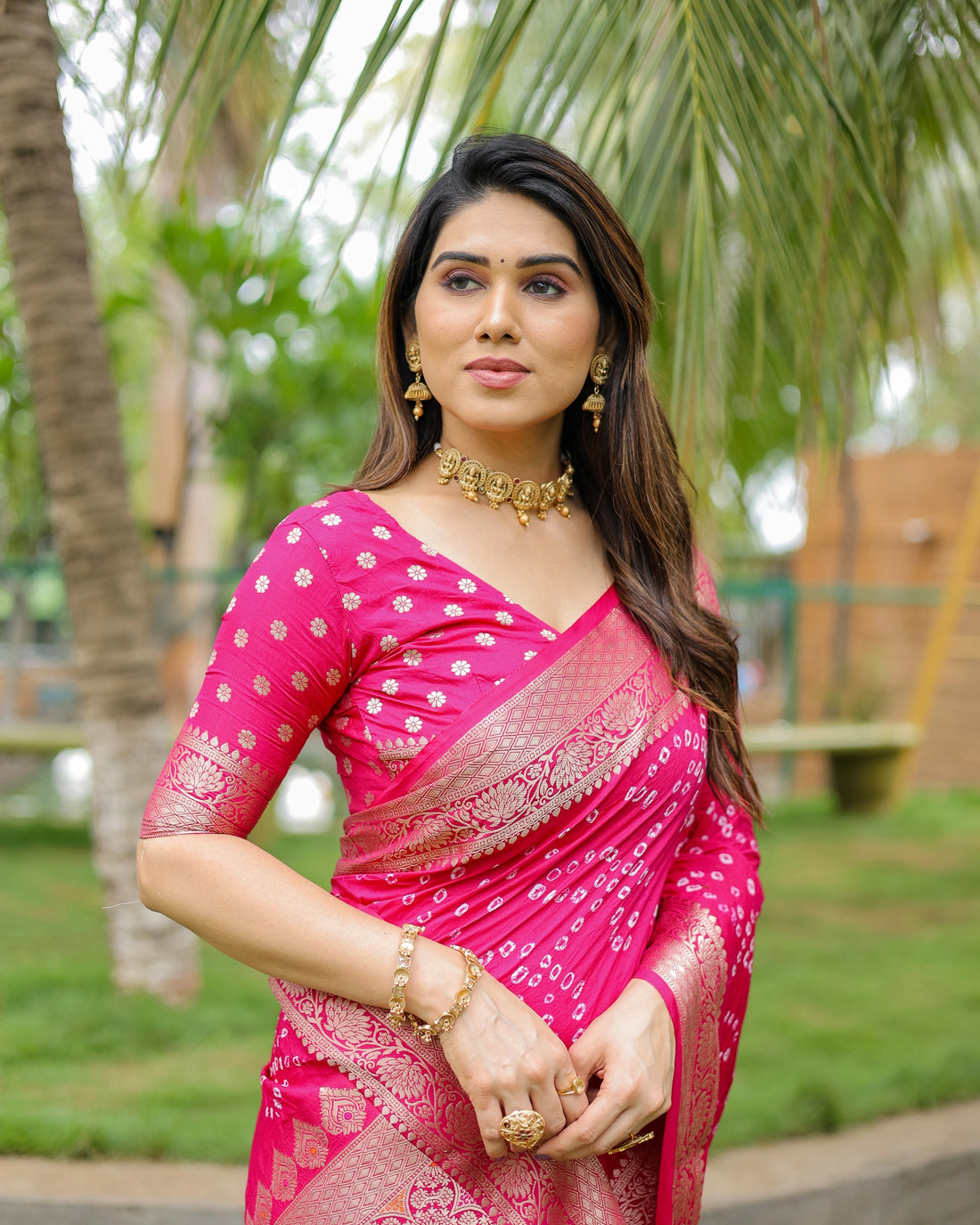 Saanjh Resham Pink