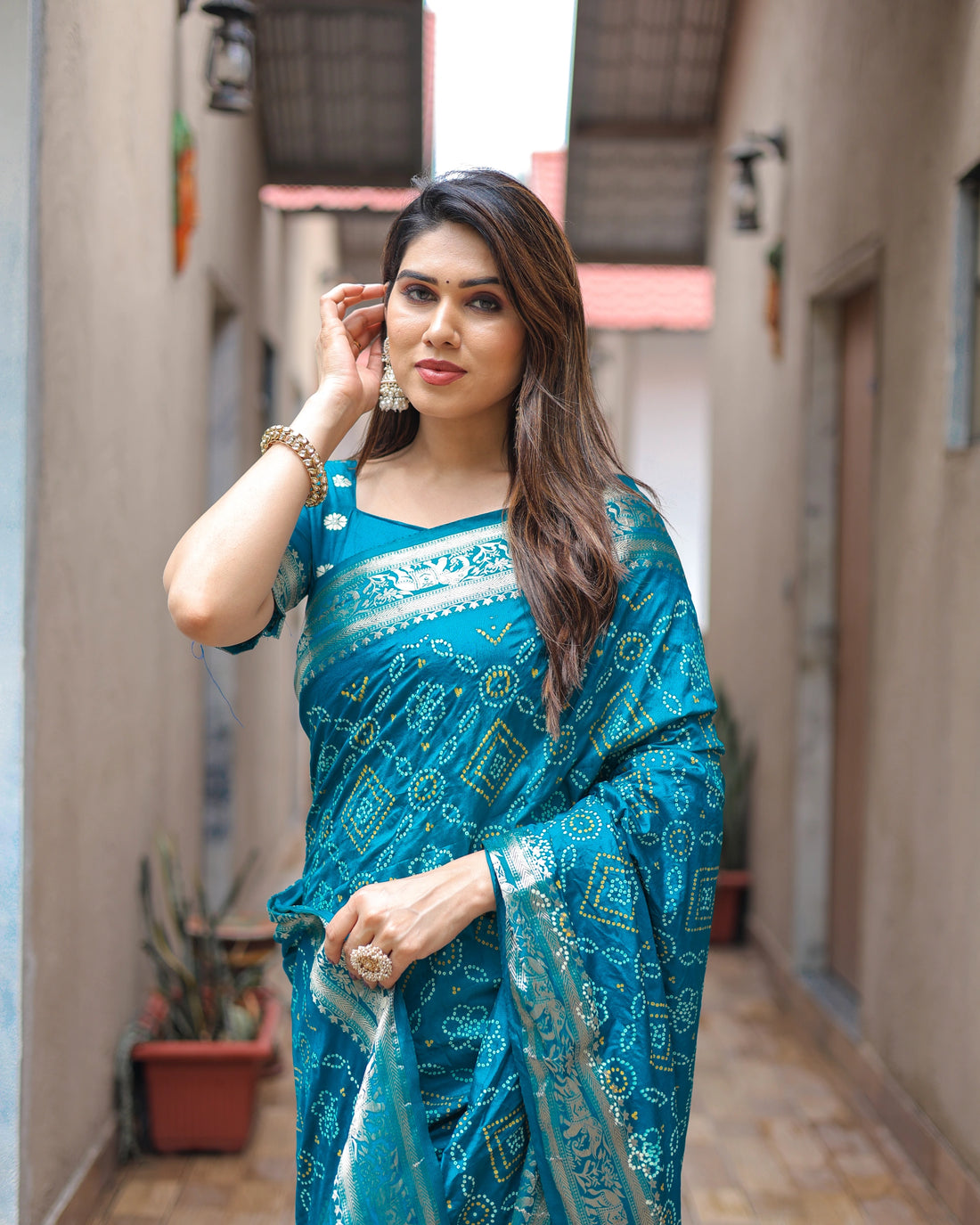 Ruhani Resham Teal Blue