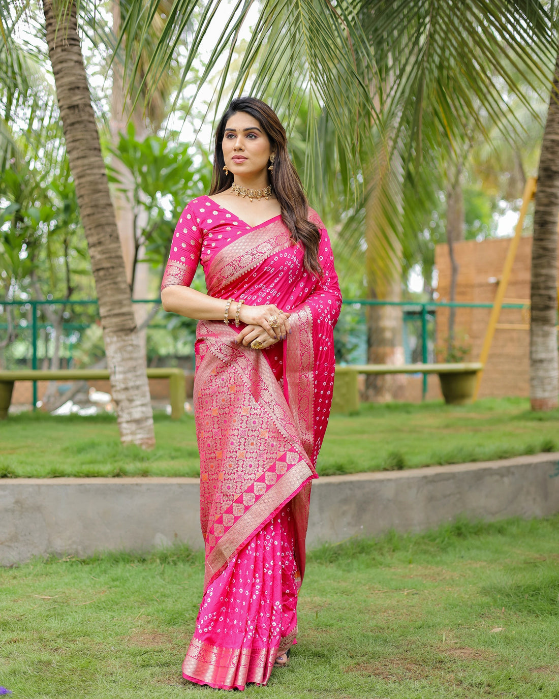 Saanjh Resham Pink