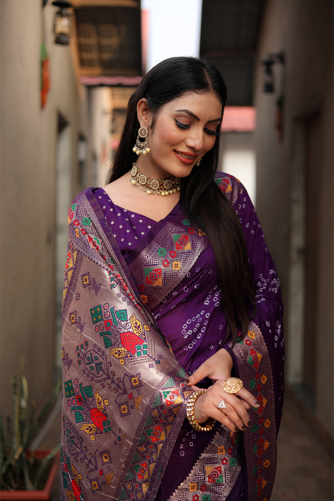 Ruhani Bandhej Royal Purple