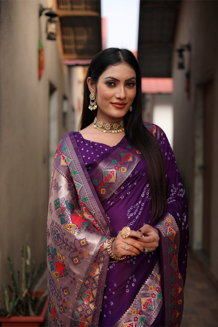 Ruhani Bandhej Royal Purple