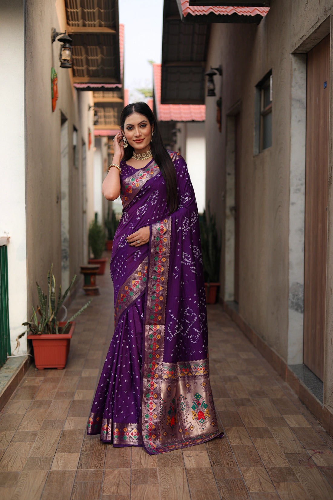 Ruhani Bandhej Royal Purple