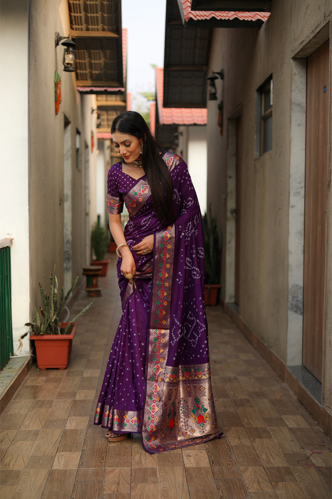 Ruhani Bandhej Royal Purple