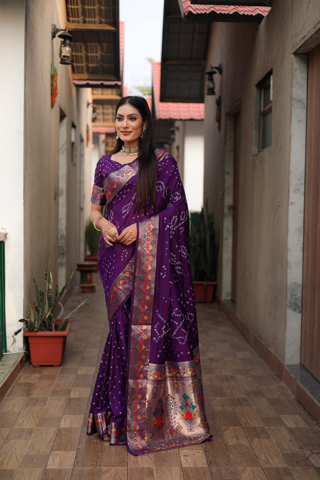 Ruhani Bandhej Royal Purple