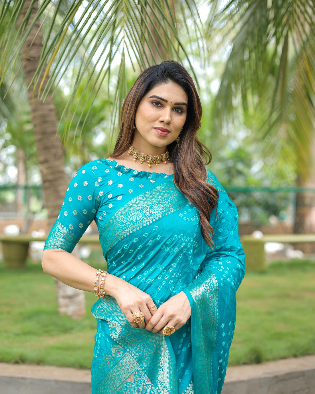 Saanjh Resham Aqua blue