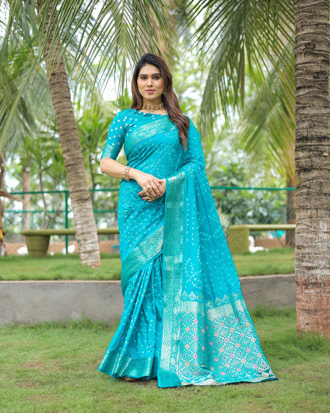 Saanjh Resham Aqua blue