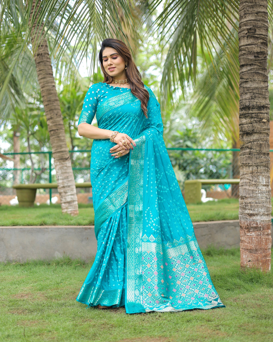 Saanjh Resham Aqua blue