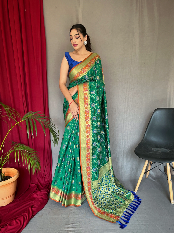 TheDailyLooms Pehchaan Patola -  Green