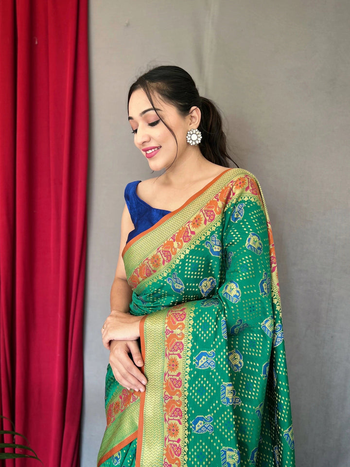 TheDailyLooms Pehchaan Patola -  Green