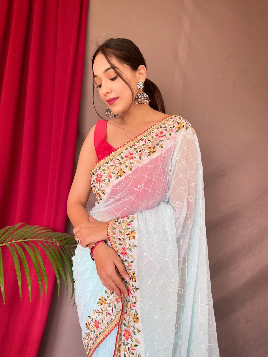 TheDailyLooms Rang-e-Phool - Sky Blue